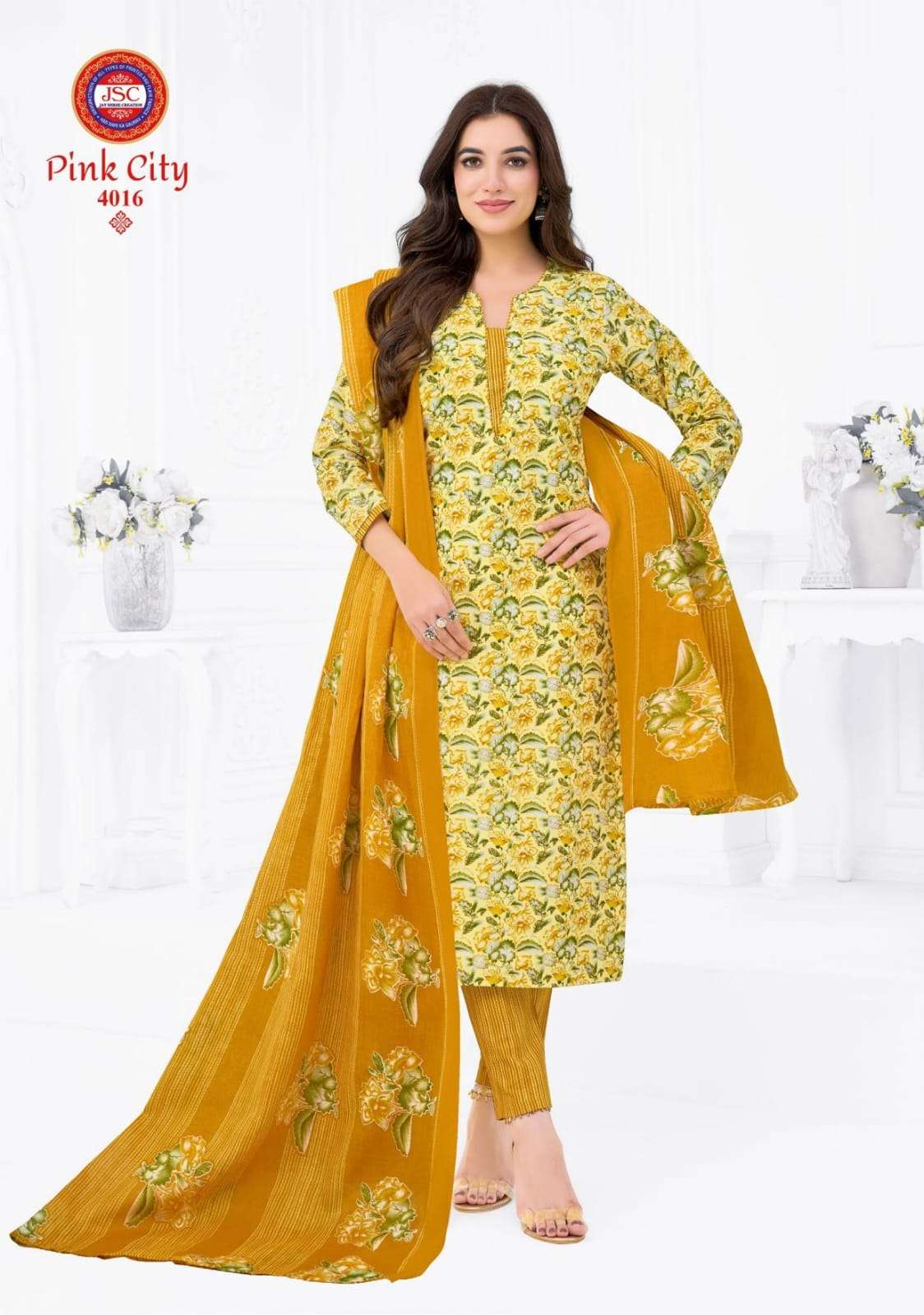 Jsc Pink City Vol 1 Unstitch Cotton Salwar Suit view 7