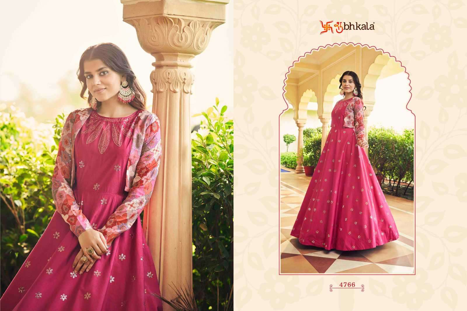 Shubhkala Flory Sequined Anarkali Gown view 14