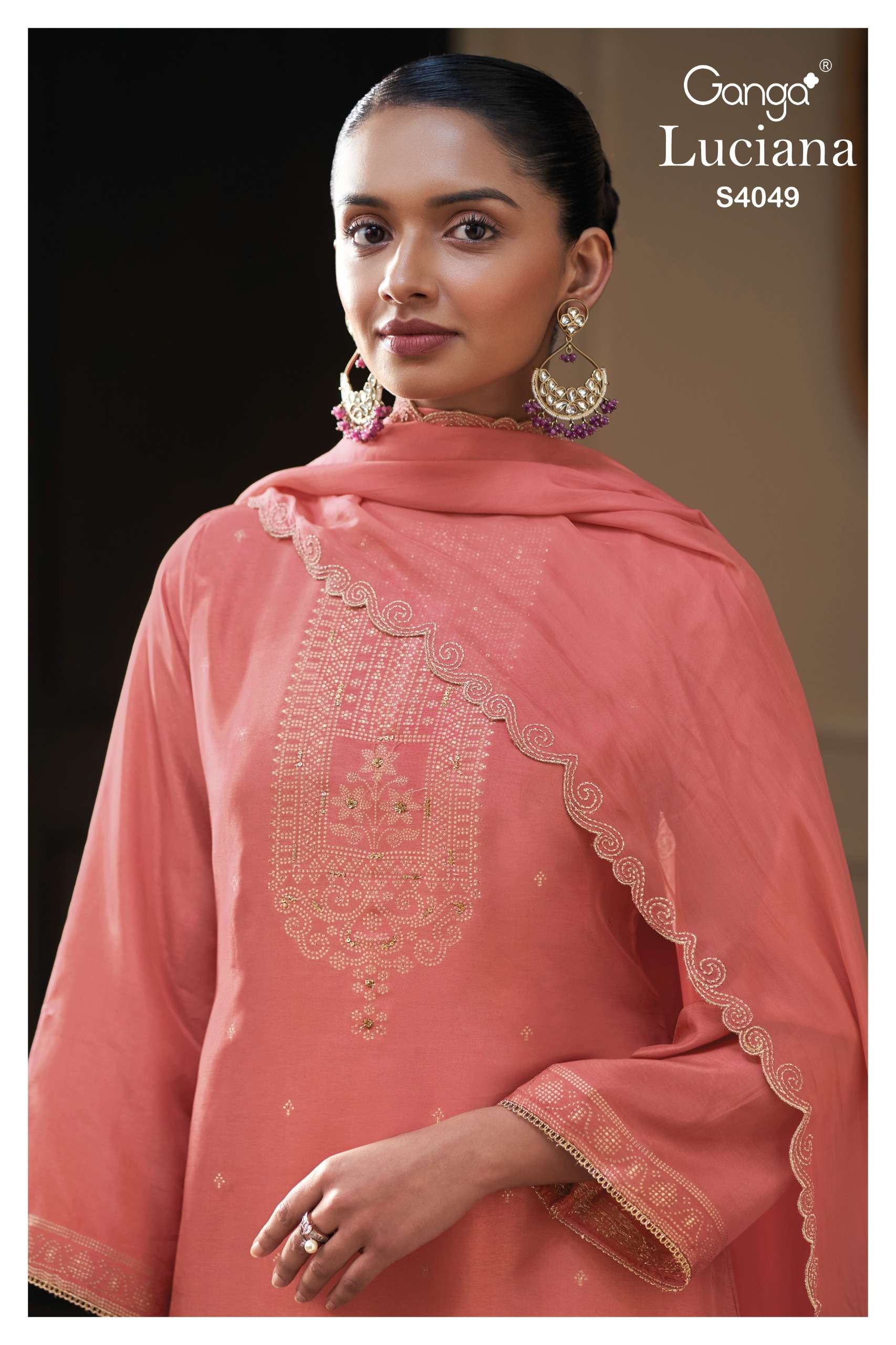 Ganga Fashion Luciana 4049 Pure Russian Silk Premium Designs Suits view 4