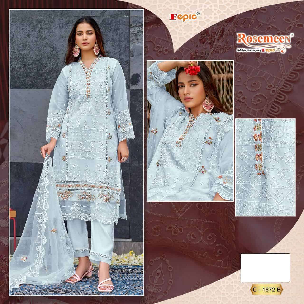 Fepic Rosemeen C 1672 Colors Fancy New Latest Designer Style Pakistani Suit Wholesalers view 2