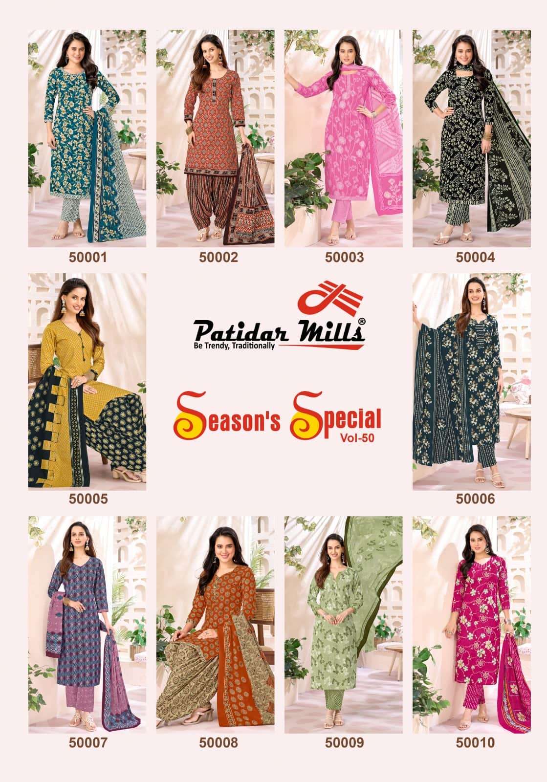Patidar Mills Seasons Special Vol 50 Pure Cotton Unstitch Suit view 4