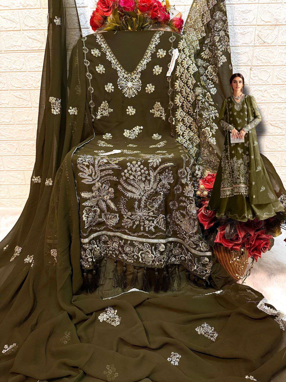 Fepic C 1736 Colors Georgette Pakistani Straight Suit Catalog Exporters view 3