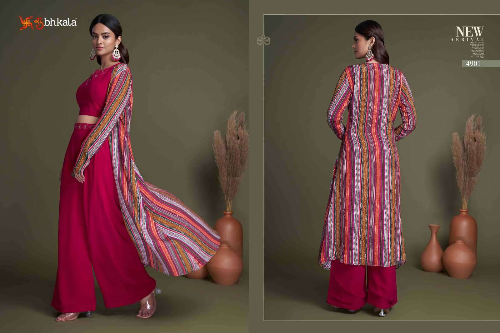 Shubhkala Flory Vol 34 Exclusive Shrug Style 3 Piece Stylish Western Outfit view 3