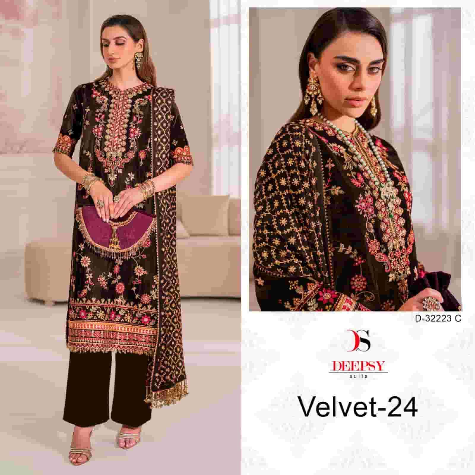 Deepsy D 32223 C Winter Wear Style Designer Embroidered Velvet Collection