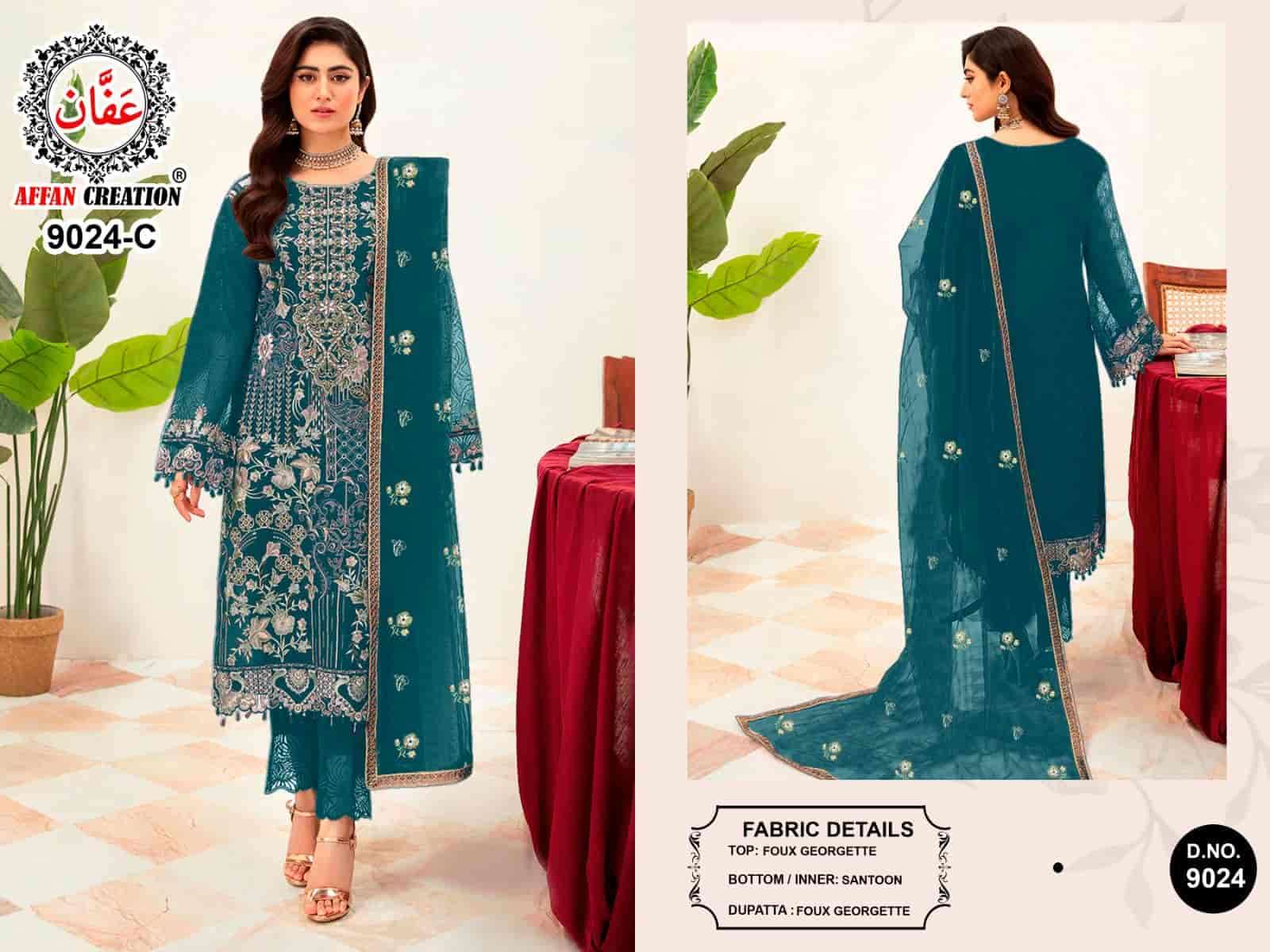 Affan Creation 9024 Colors Heavy Embroidered Designer Unstitched Suit Collection view 3