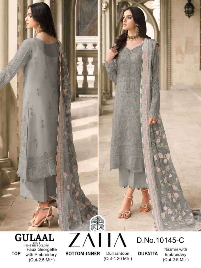 Zaha Gulaal Vol 1 10145 Colors Pakistani Festive Wear Style Designer Suit Exporter view 2