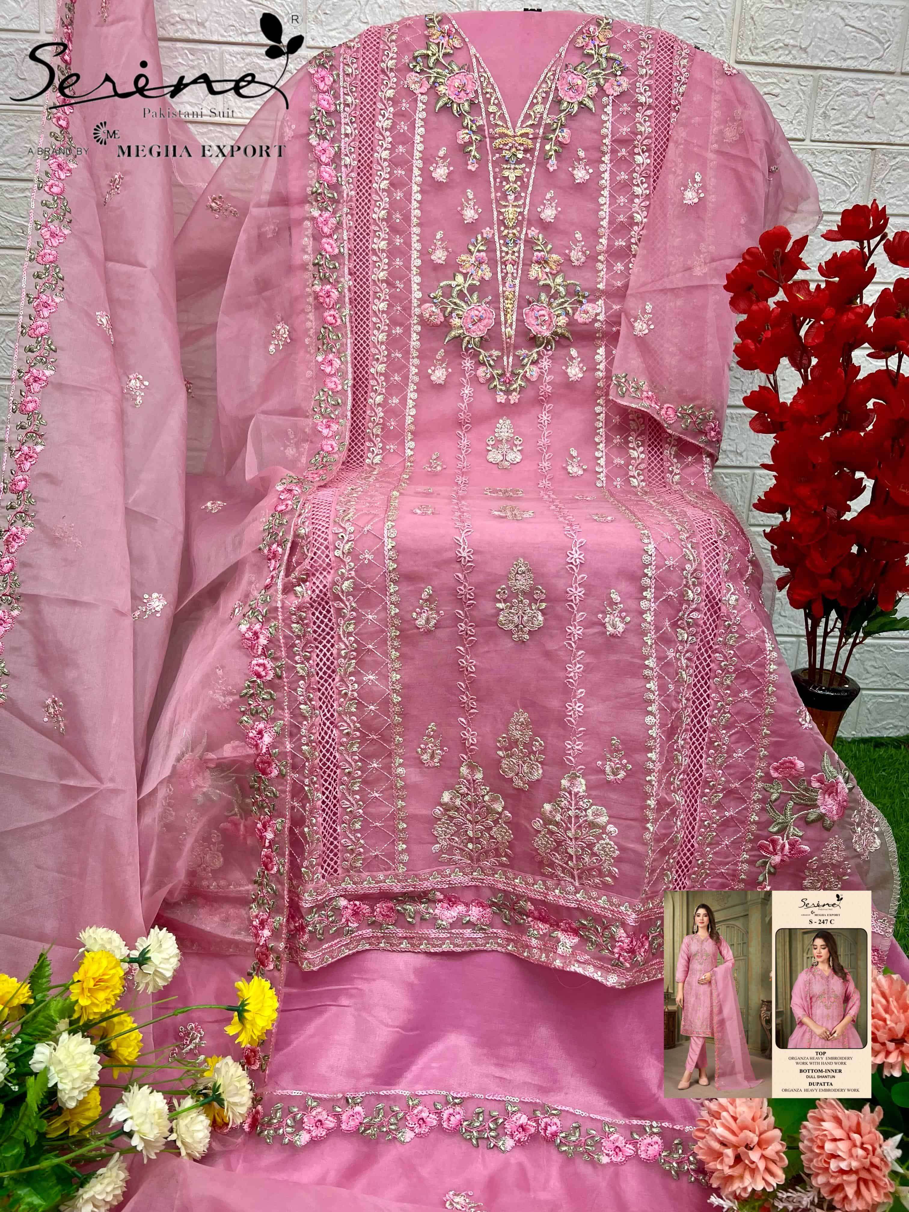 Serine S-247 C Embroidered Organza Suit view 2