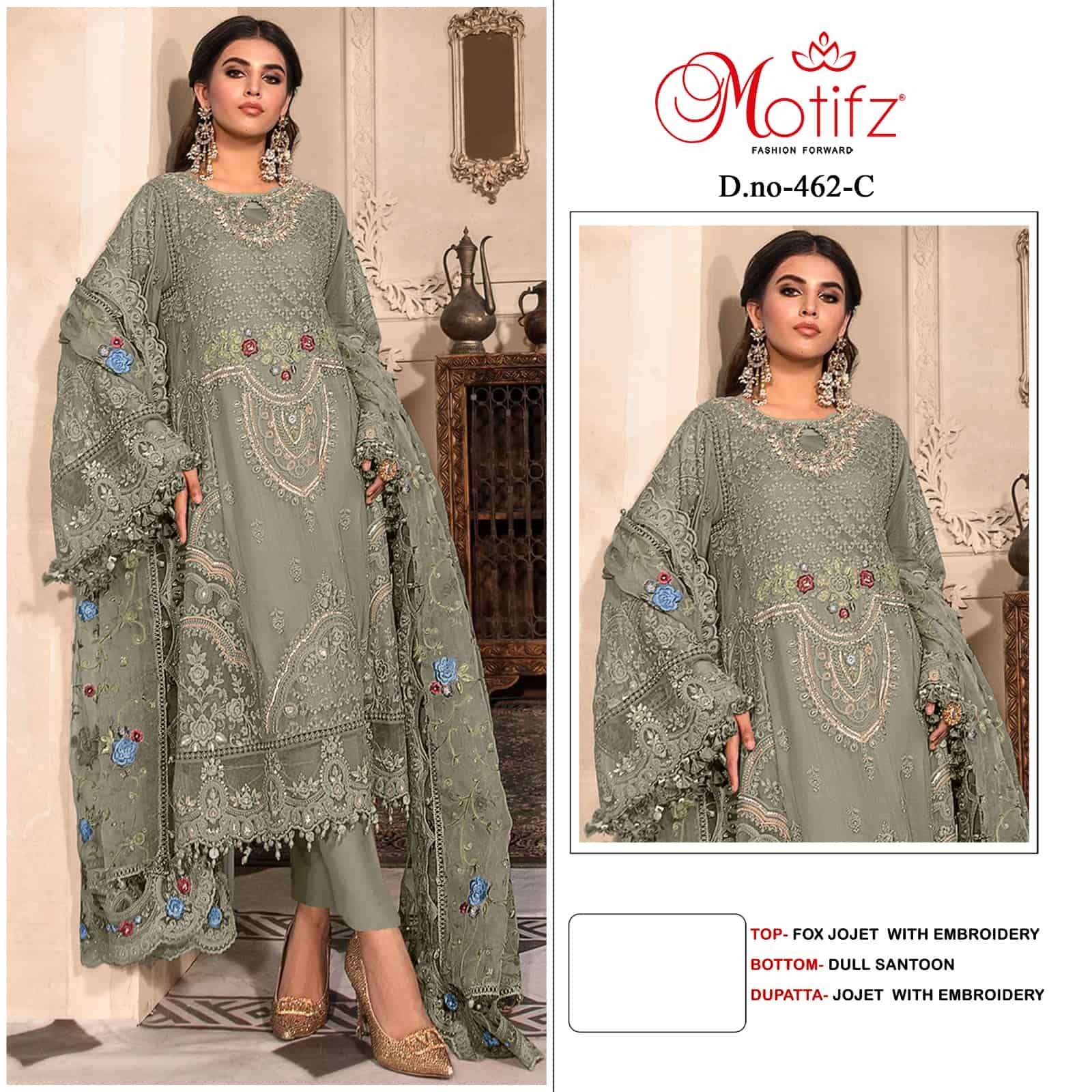 Motifz 462 Colors Pakistani Heavy Designer Style Festive Wear Salwar Suit Wholesalers view 4