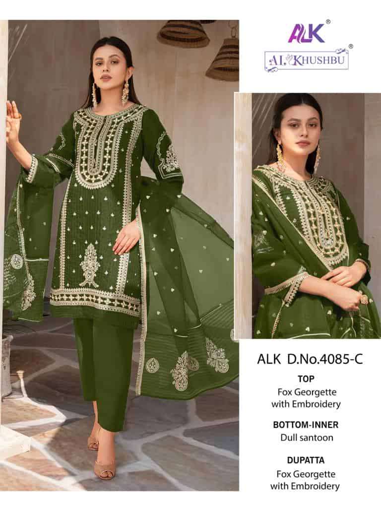 Al Khushbu 4085 C Pakistani Style Designer Festive Wear Salwar Suit
