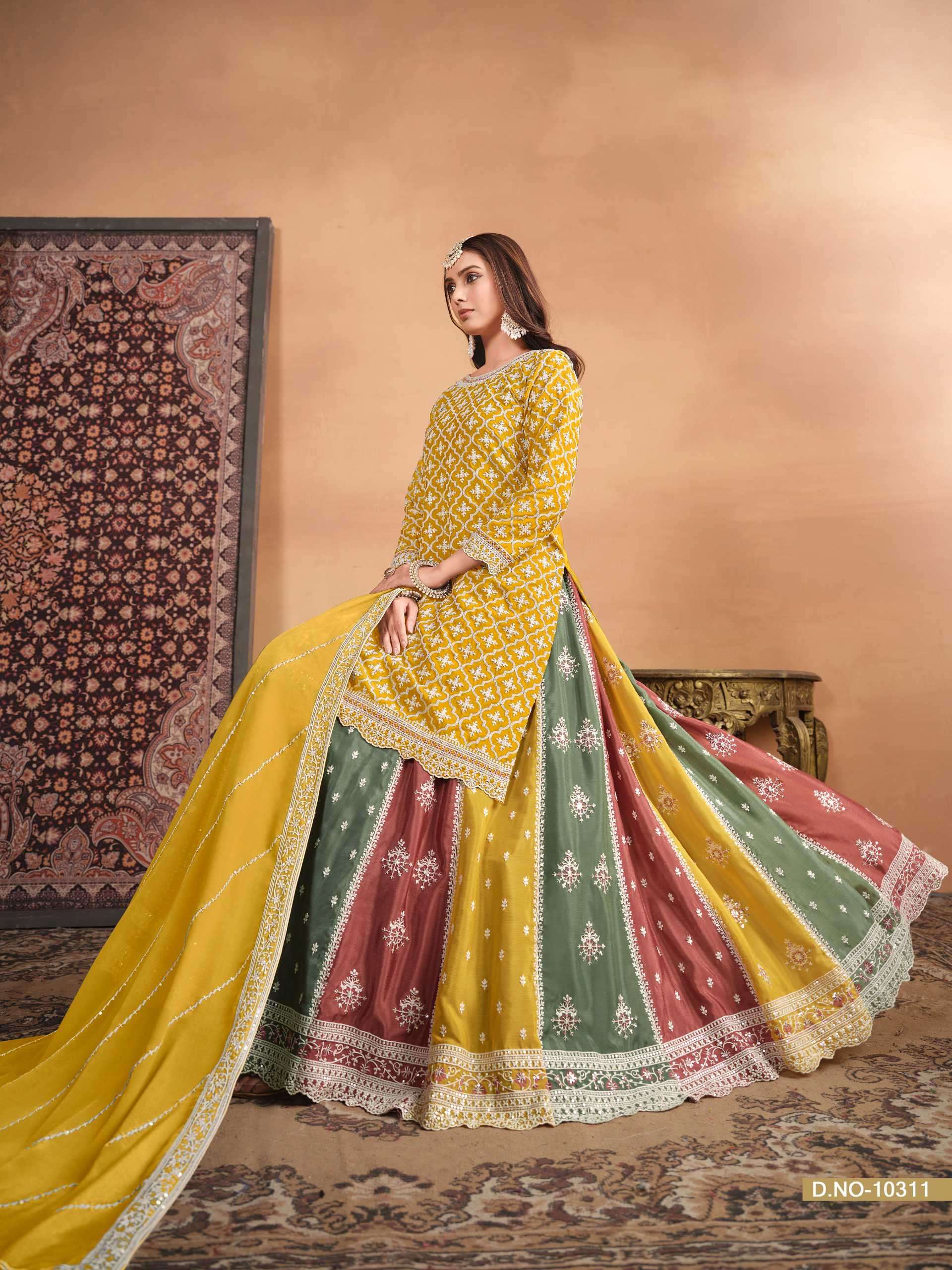Anjubaa Vol 31 10311 To 10313 Designer Lehenga Style Dress Wedding Collection view 8