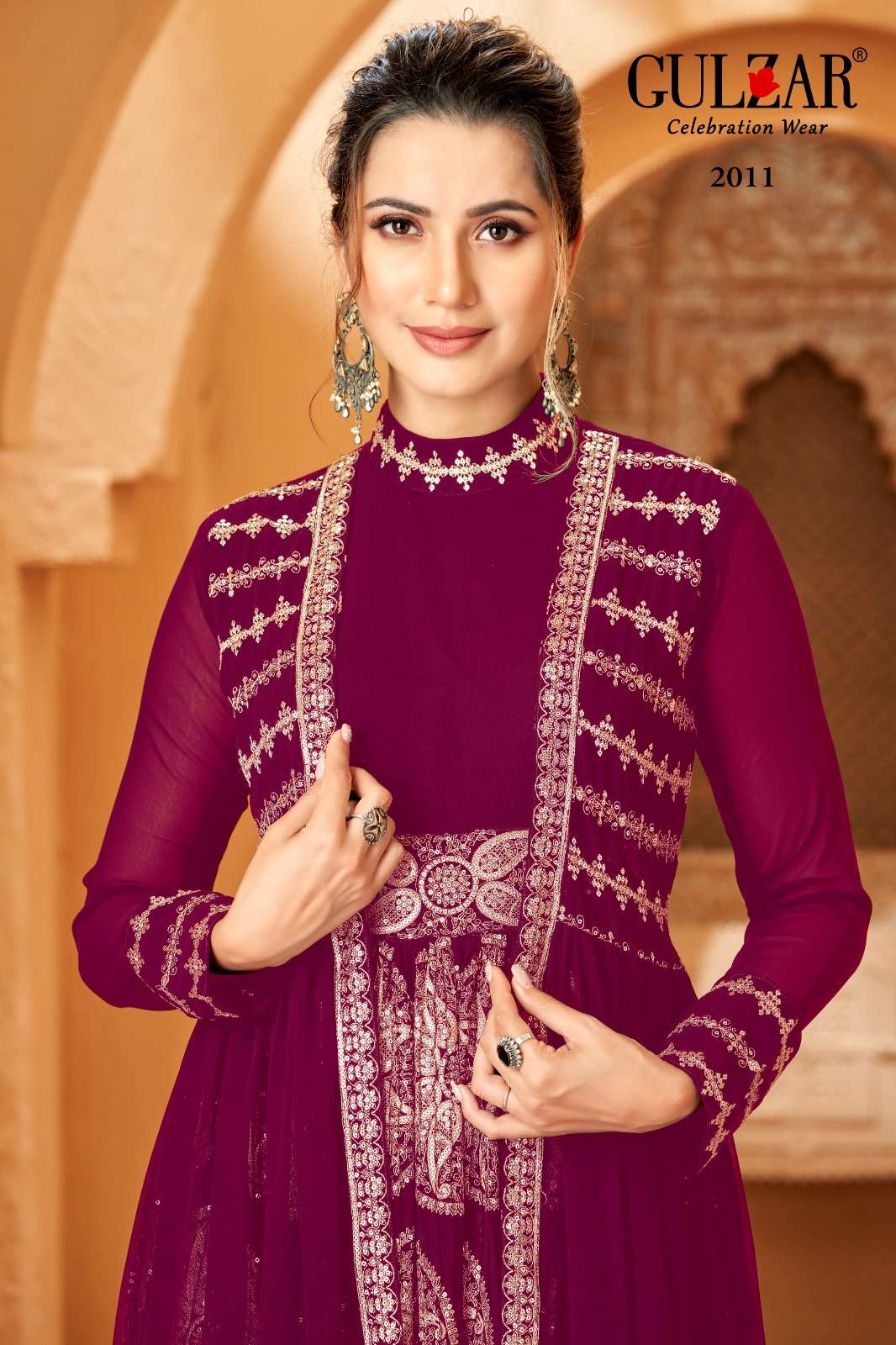 Gulzar Romaa 2011 To 2013 Partywear Style Indo Western Dress Latest Collection view 3