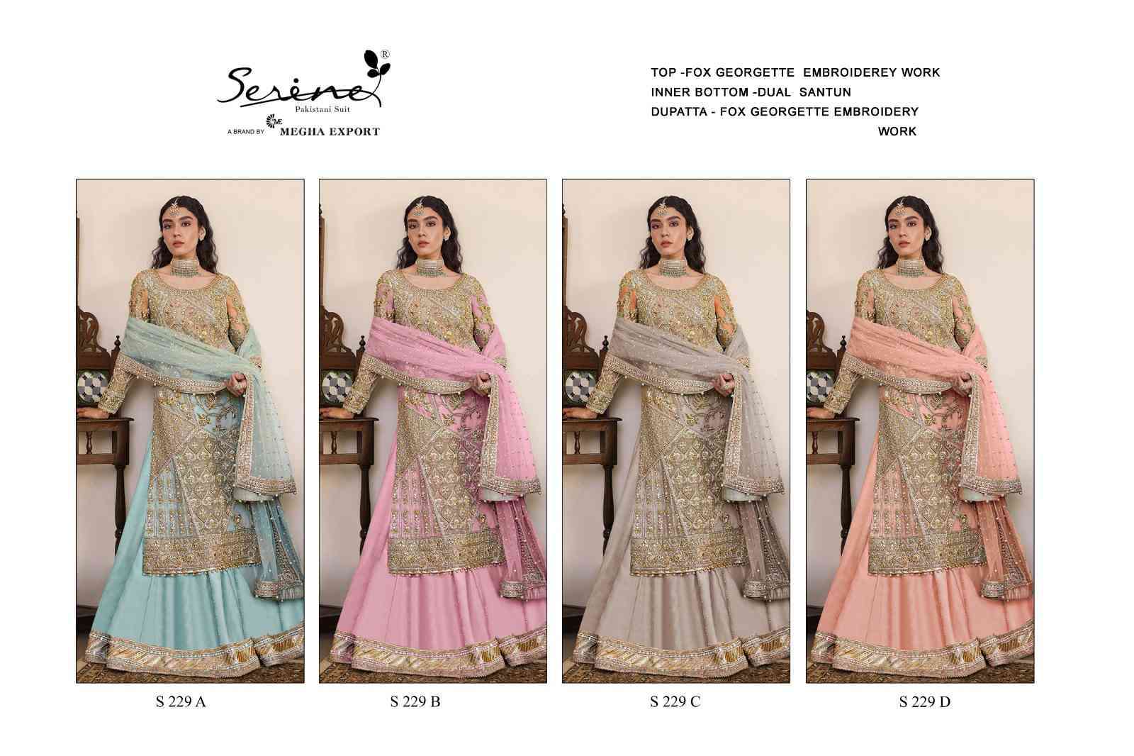 Serine S 229 Colors Pakistani Designer Weeding Wear Dress Latest New Designs view 6