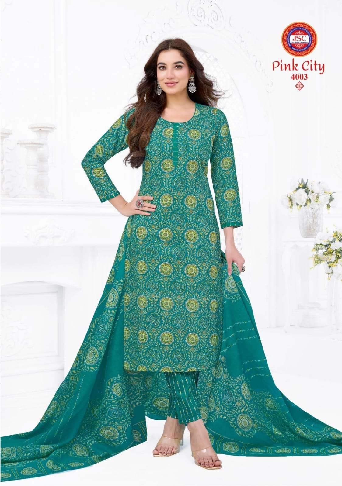 Jsc Pink City Vol 1 Unstitch Cotton Salwar Suit view 13