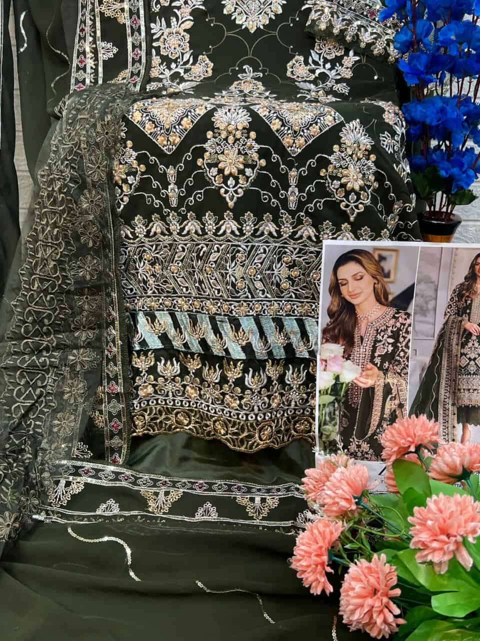 Zaha 10287 D Pakistani Embroidered Salwar Suit view 3
