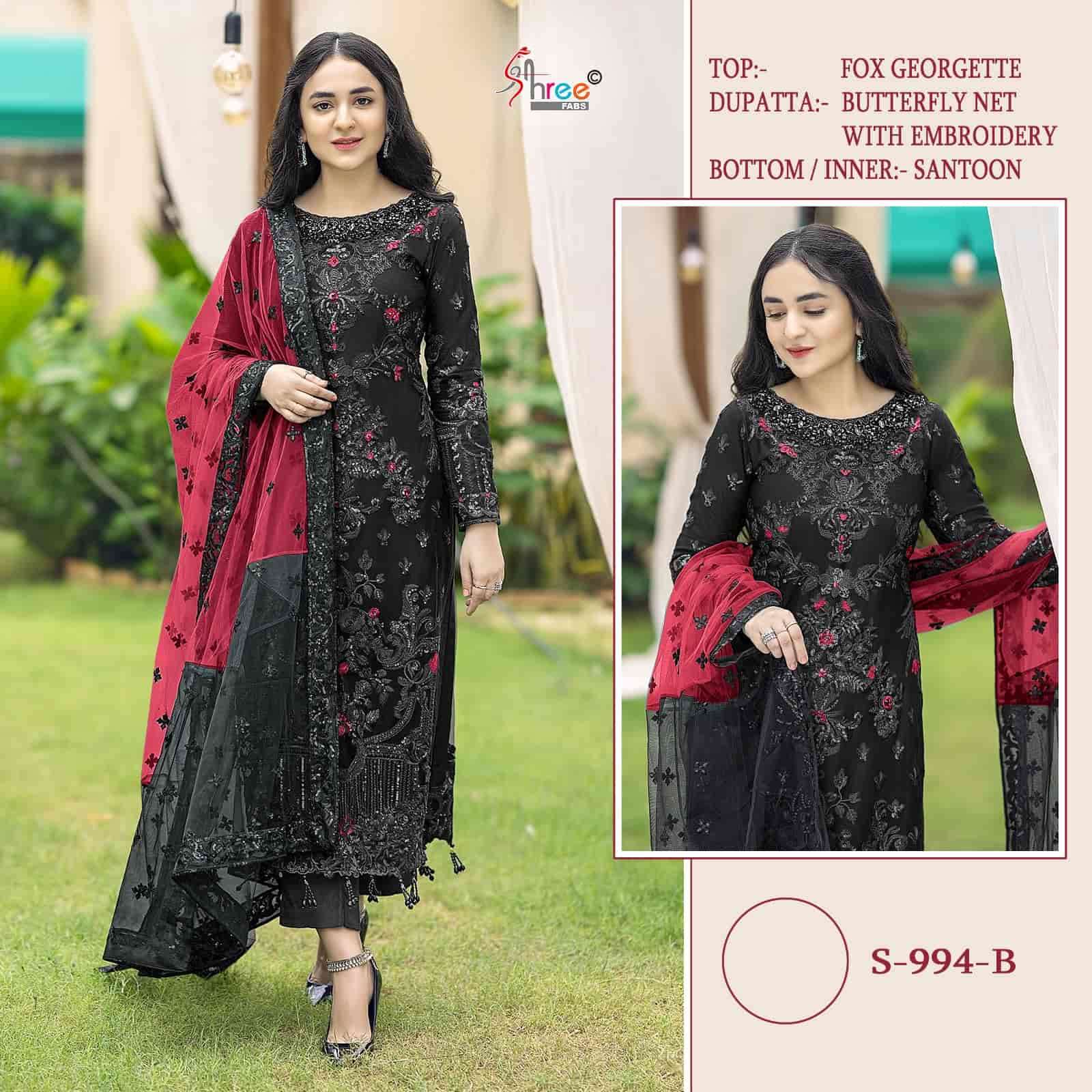 Pakistani Designer Embroidered Suit - S 994 view 2