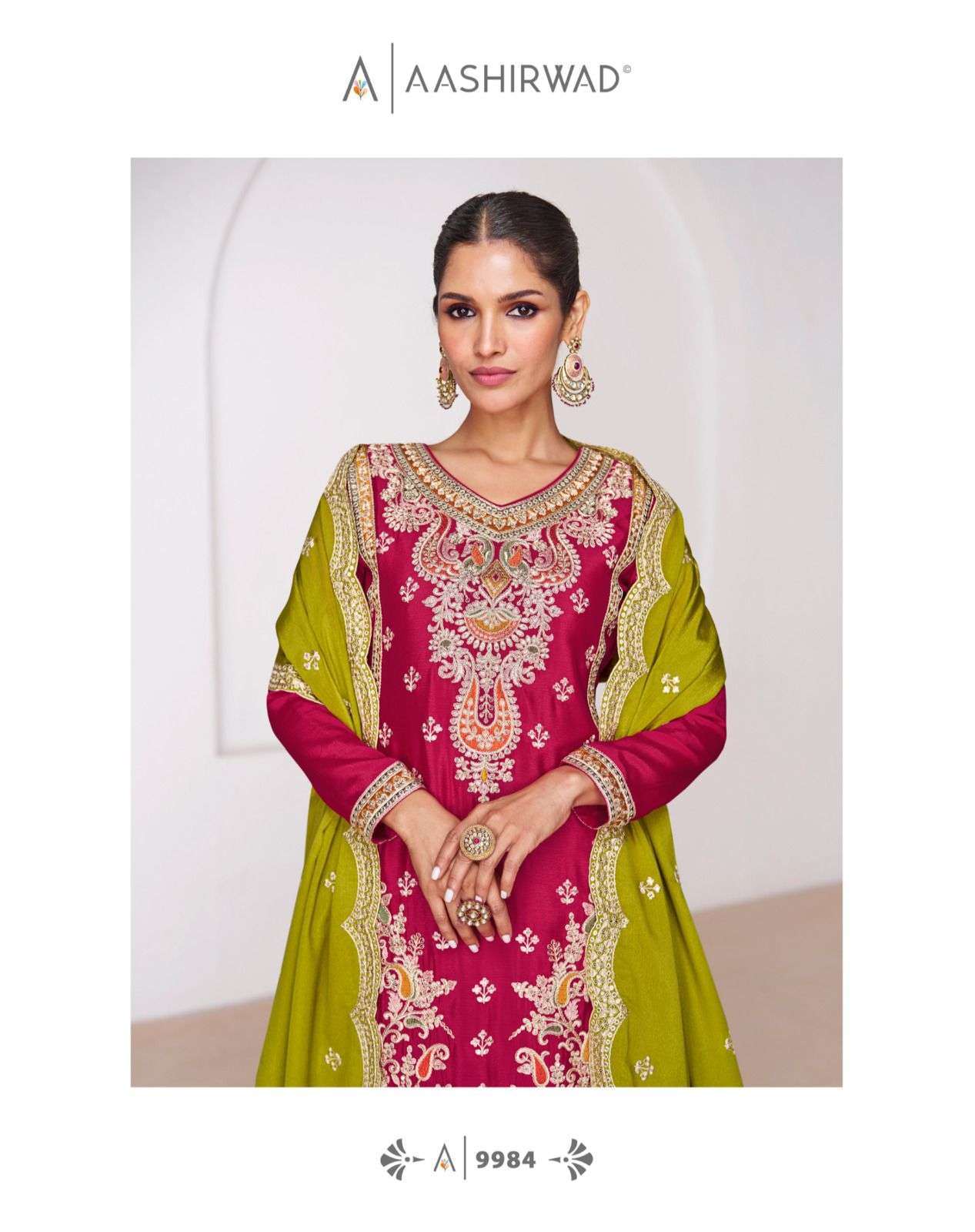 Aashirwad Minali Designer Silk Palazzo Dress view 3