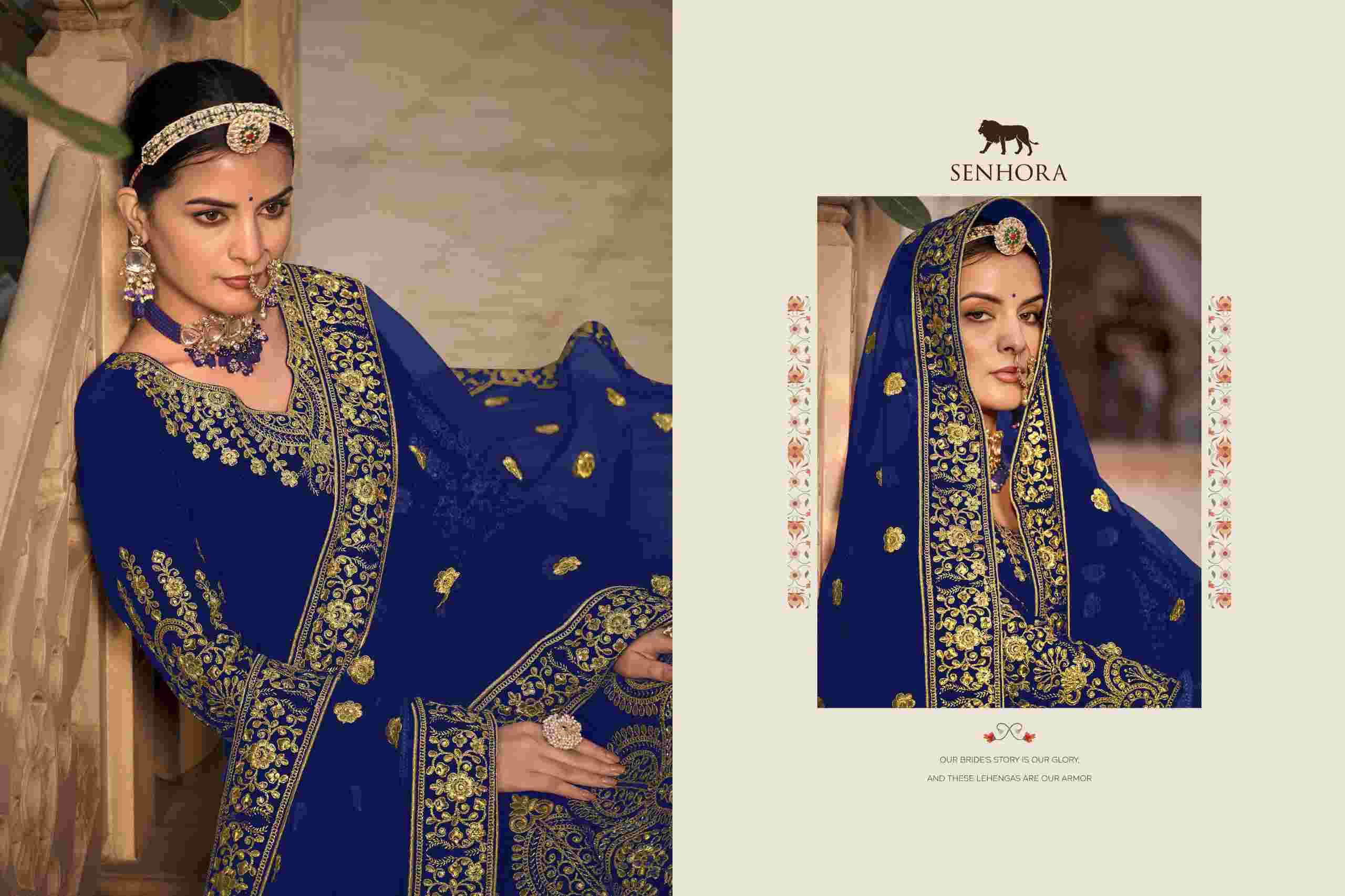 Senhora Riwayat Velvet Bridal Anarkali Gown view 7