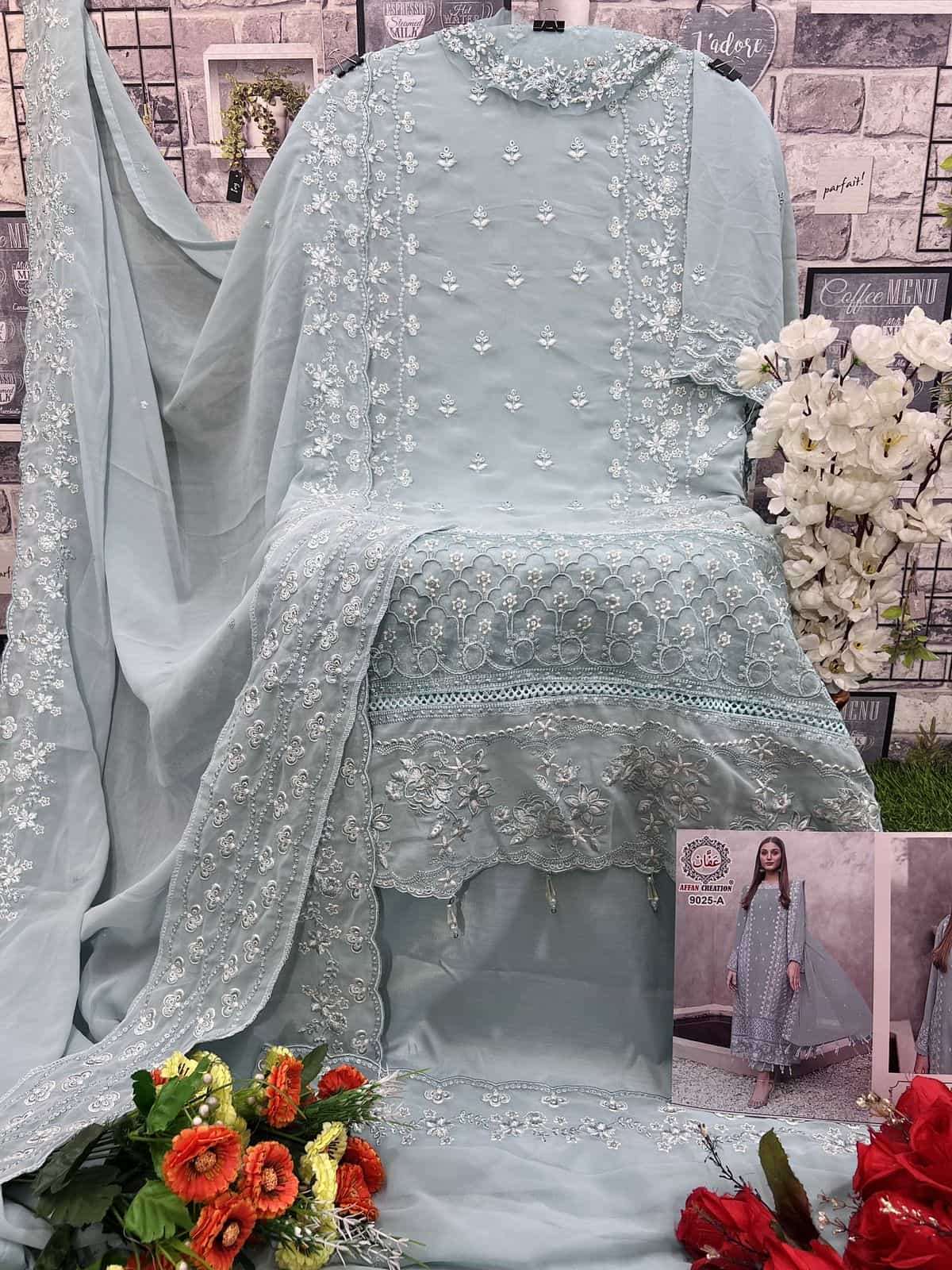 Affan Creation 9025 Colors Latest Fancy Designer Georgette Salwar Kameez Exporter view 12