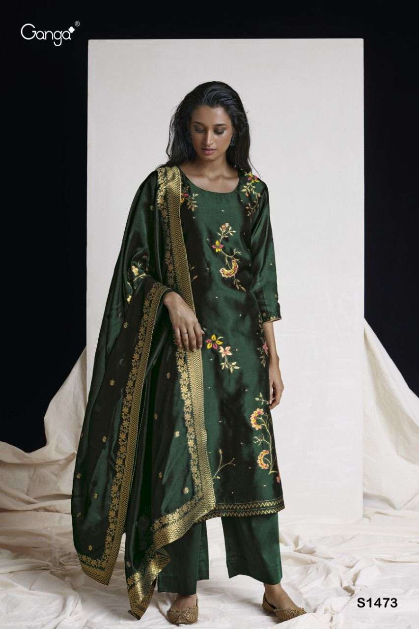 Ganga Hanna 1473 Designer Party Wear Silk Salwar Suit view 2