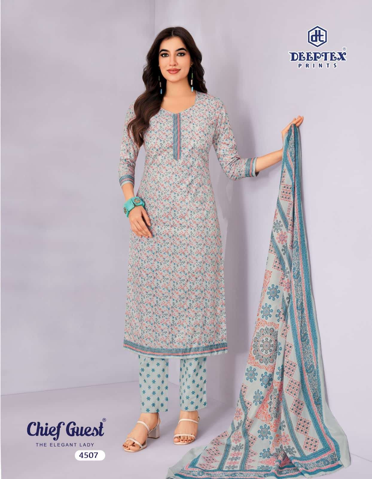 Deeptex Chief Guest Vol 45 Unstitch Cotton Salwar Suit view 8