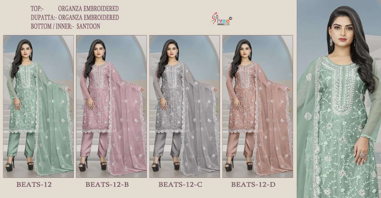 Beats Pakistani Organza Embroidered Suit view 5