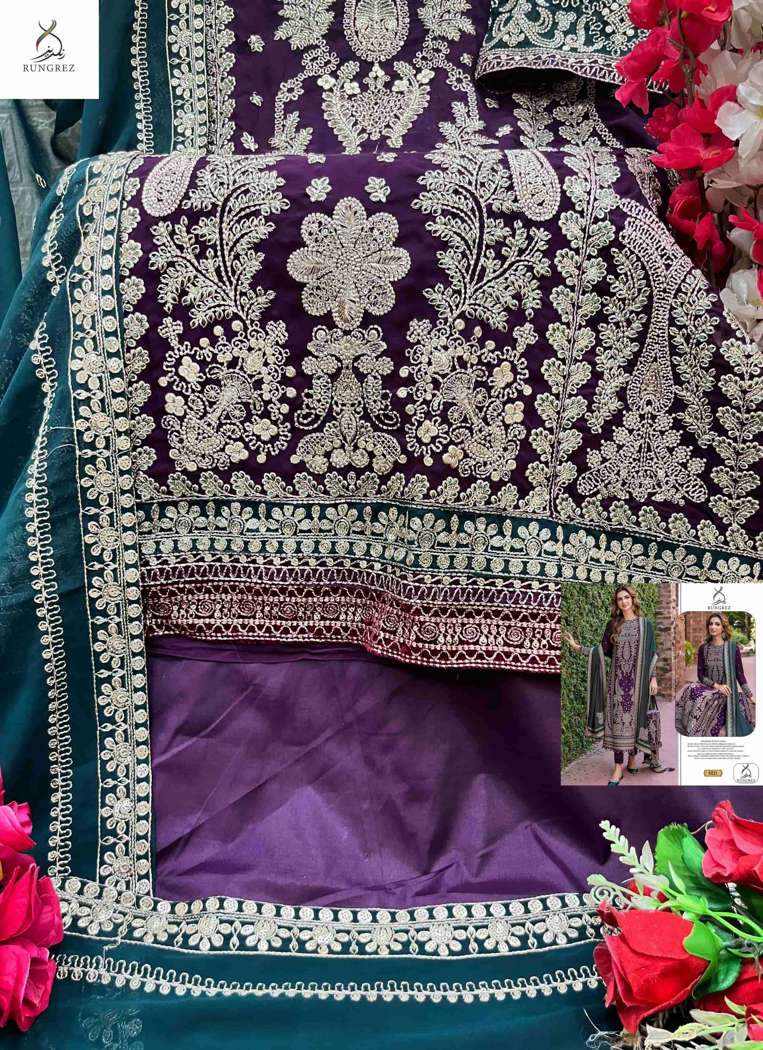 Rungrez 5021 Pakistani Festive Wear Style Heavy Embroidered Salwar Kameez Exporter view 3