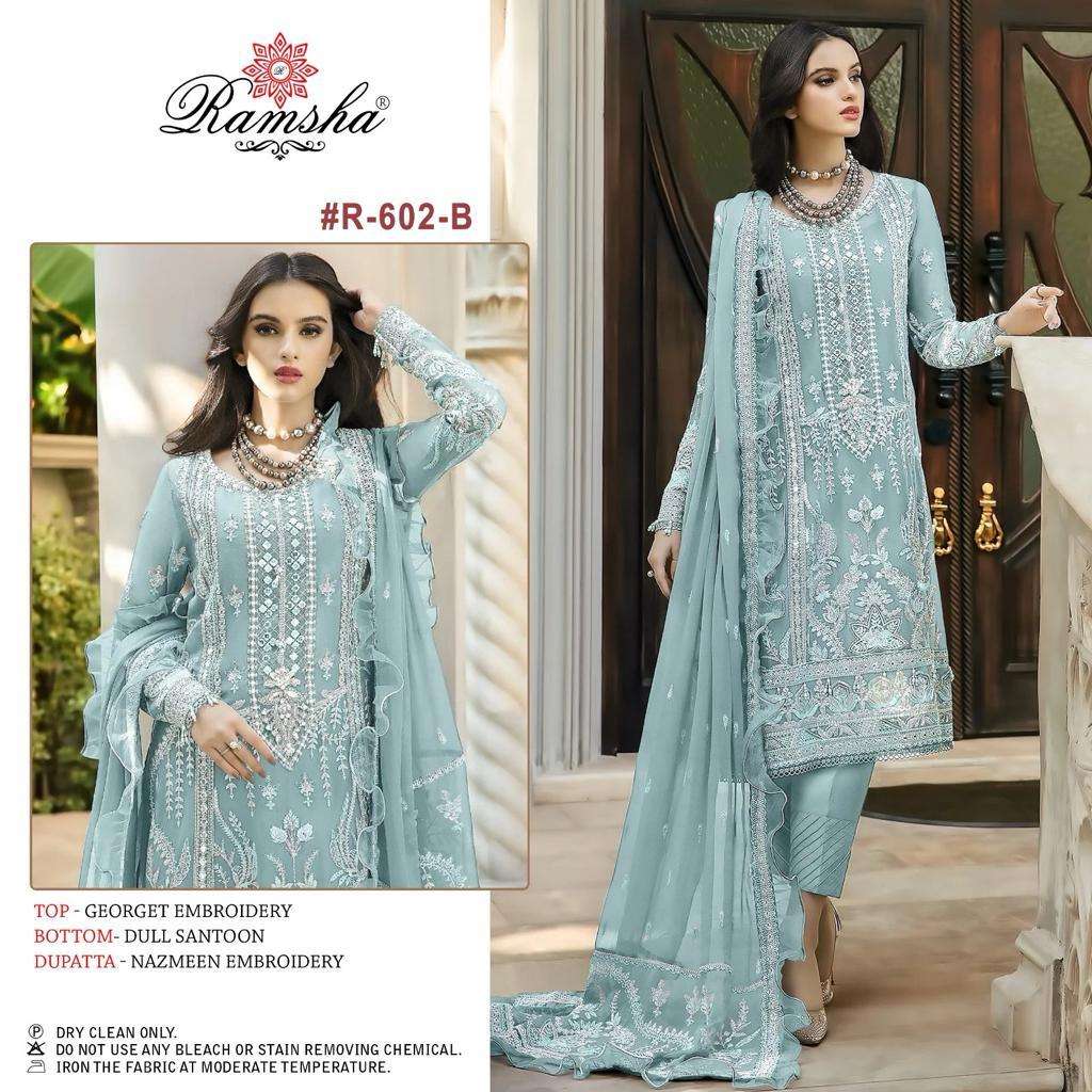 Ramsha R 602 NX Festive Wear Style Heavy Designer Pakistani Salwar Suit Wholesalers view 2