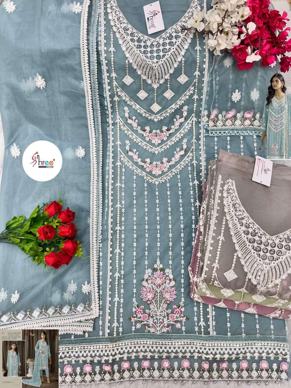 Shree Fabs S 5132 C Exclusive Latest Embroidered Salwar Suit Collection view 2