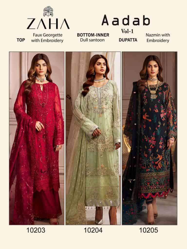 Zaha Aadab Vol 1 Pakistani Festive Wear style New Catalog Collection view 4
