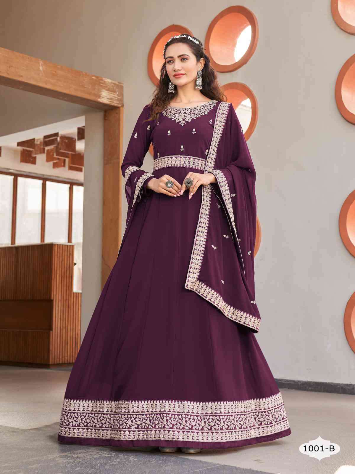 Alfaaz Liya 1001 Colors Partywear Anarkali Gown New Collection view 2