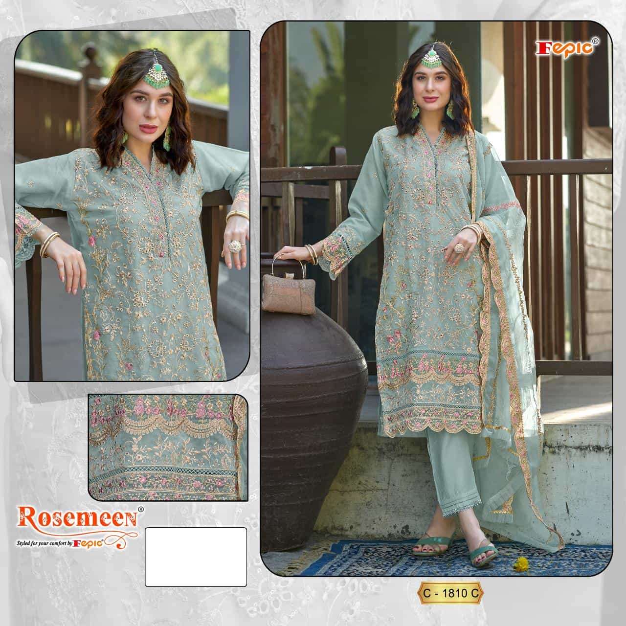 Fepic C 1810 Colors Festive Wear Style Designer Embroidered Suit Wholesalers view 4