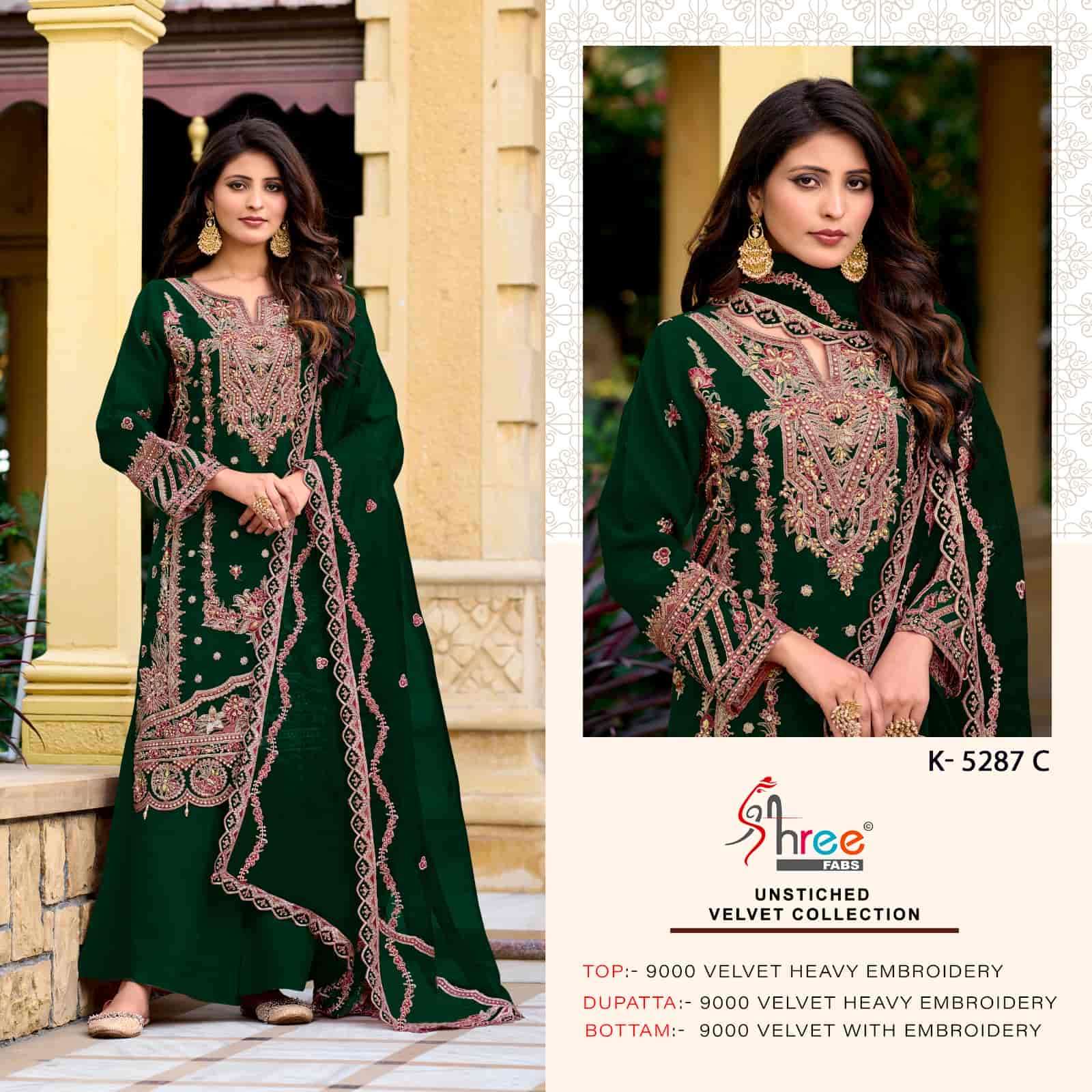 Shree Fabs K 5287 Colors Heavy Designer Pakistani Velvet Embroidered Suit Wholesalers view 3