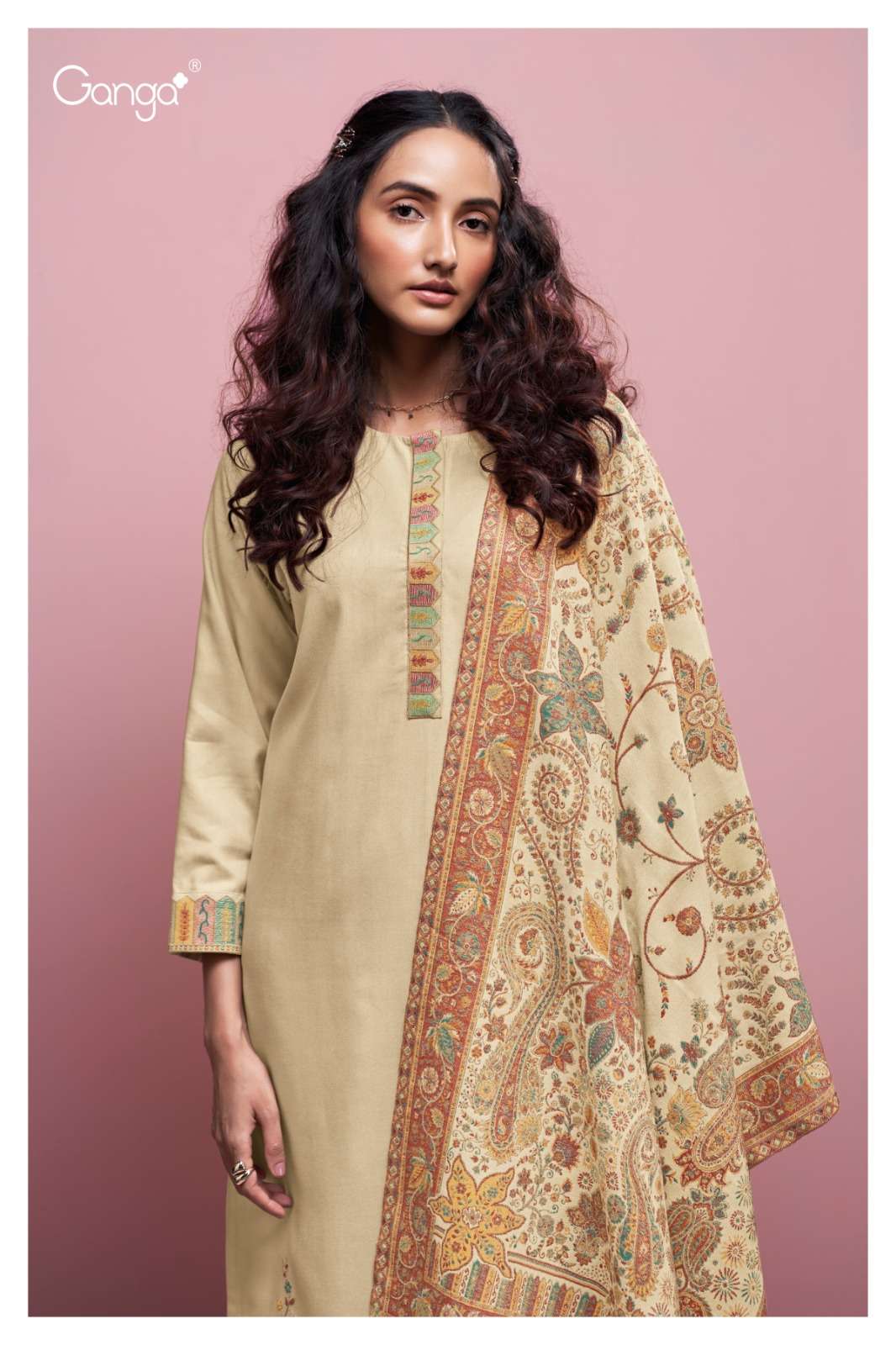 Ganga Fashion Vivara 4010 Premium Pure Pashmina Suit Winter Collection view 3