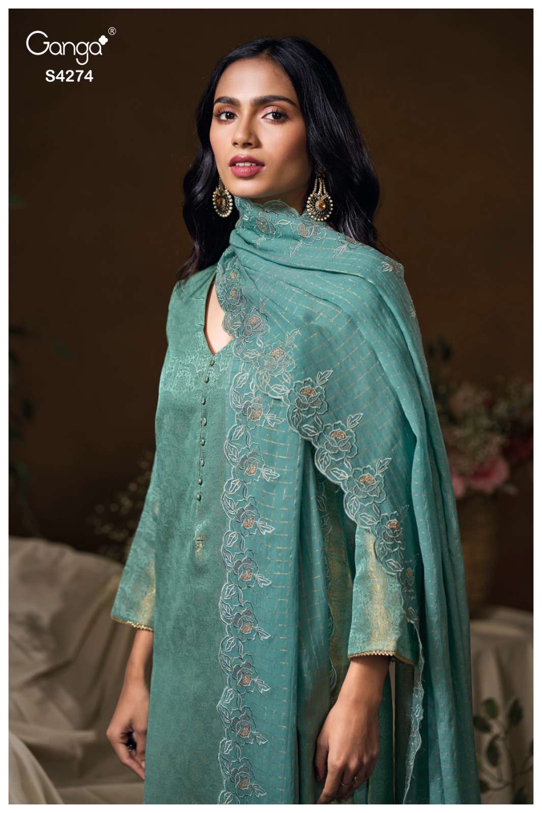 Ganga Fashion Hridya 4274 Pure Bemberg Silk Partywear Suit Collection view 3