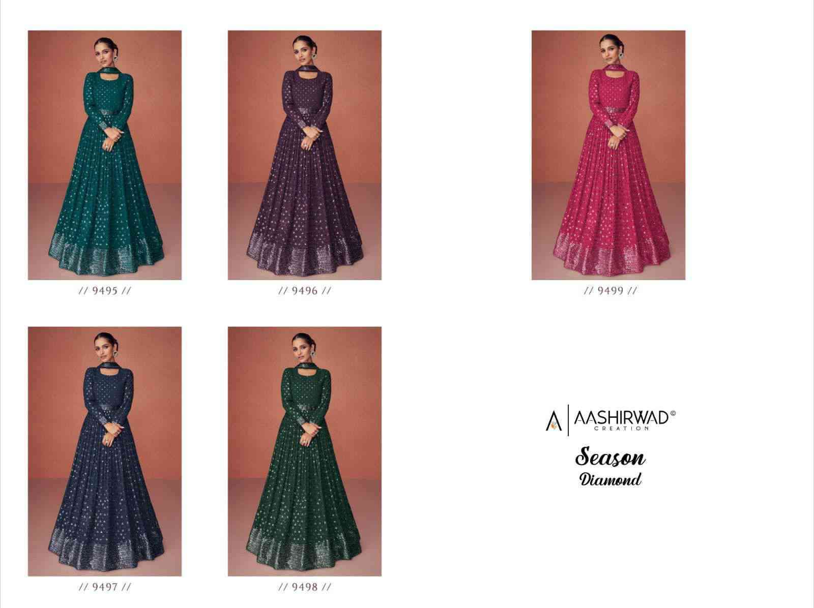 Aashirwad Gulkand Season Diamond Party Wear Designer Gown view 8