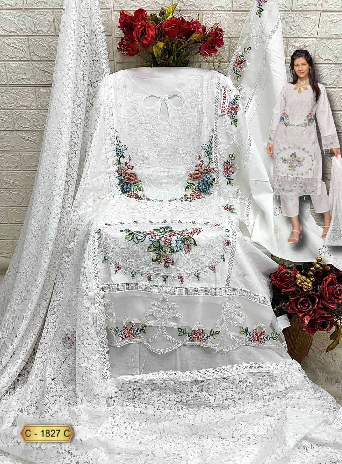 Fepic C 1827 C Latest Fancy Designer Embroidered Cotton Salwar Kameez Exporter view 2