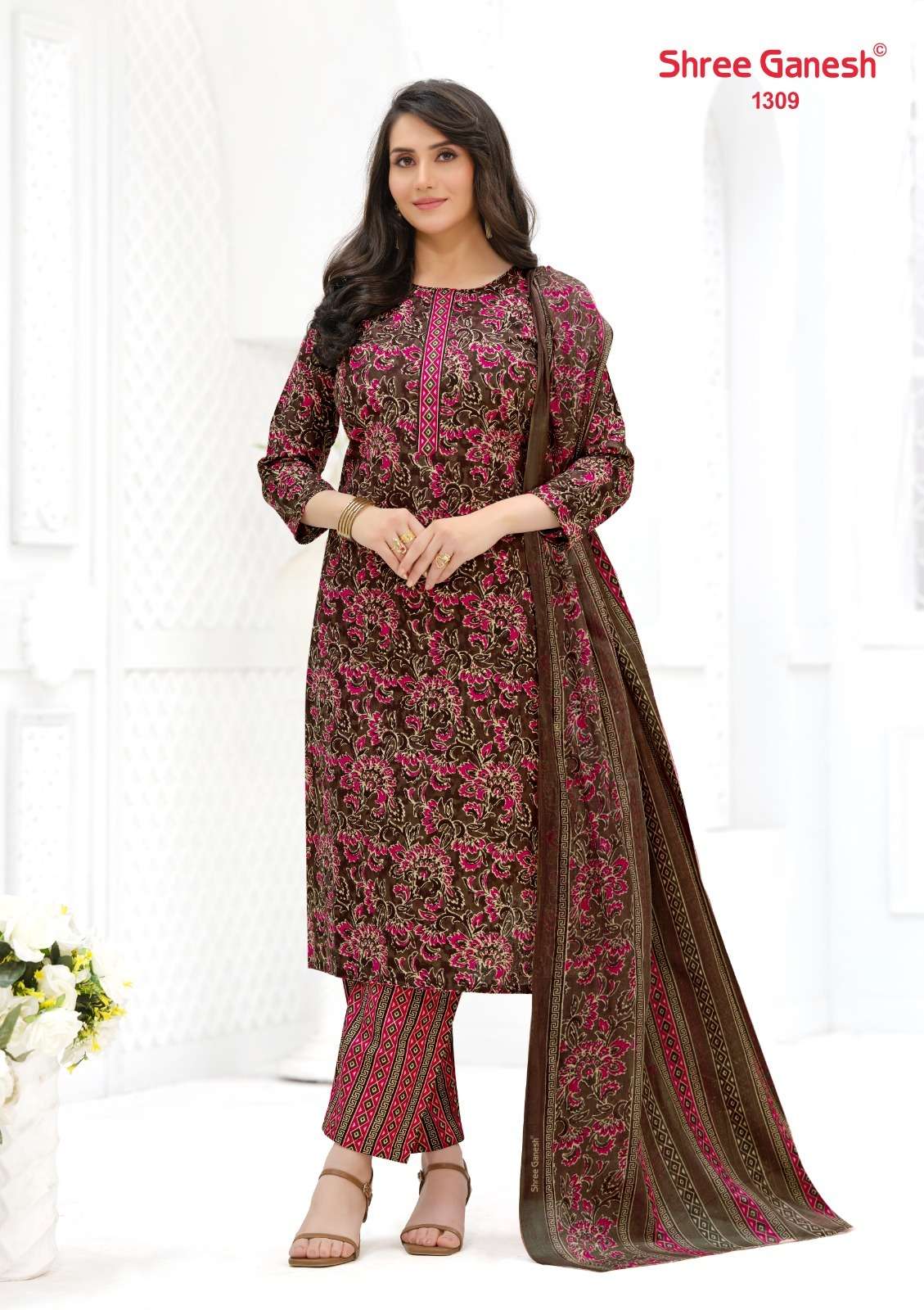 Shree Ganesh Samaiyra Ajrak Vol 3 Premium Wear Cotton Dress Material view 7
