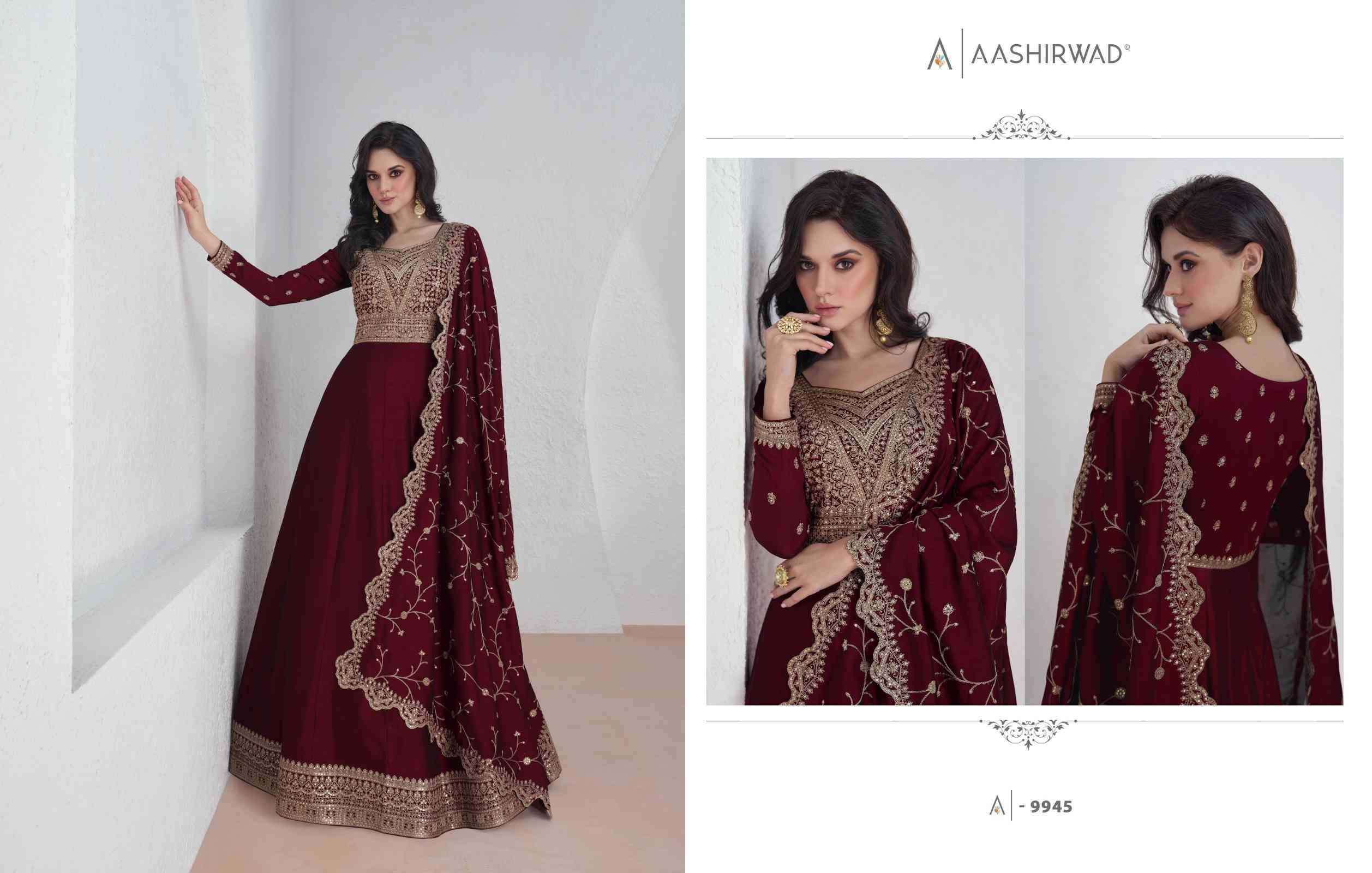 Aashirwad Saroj 9943 To 9947 Partywear Designer Gown view 6