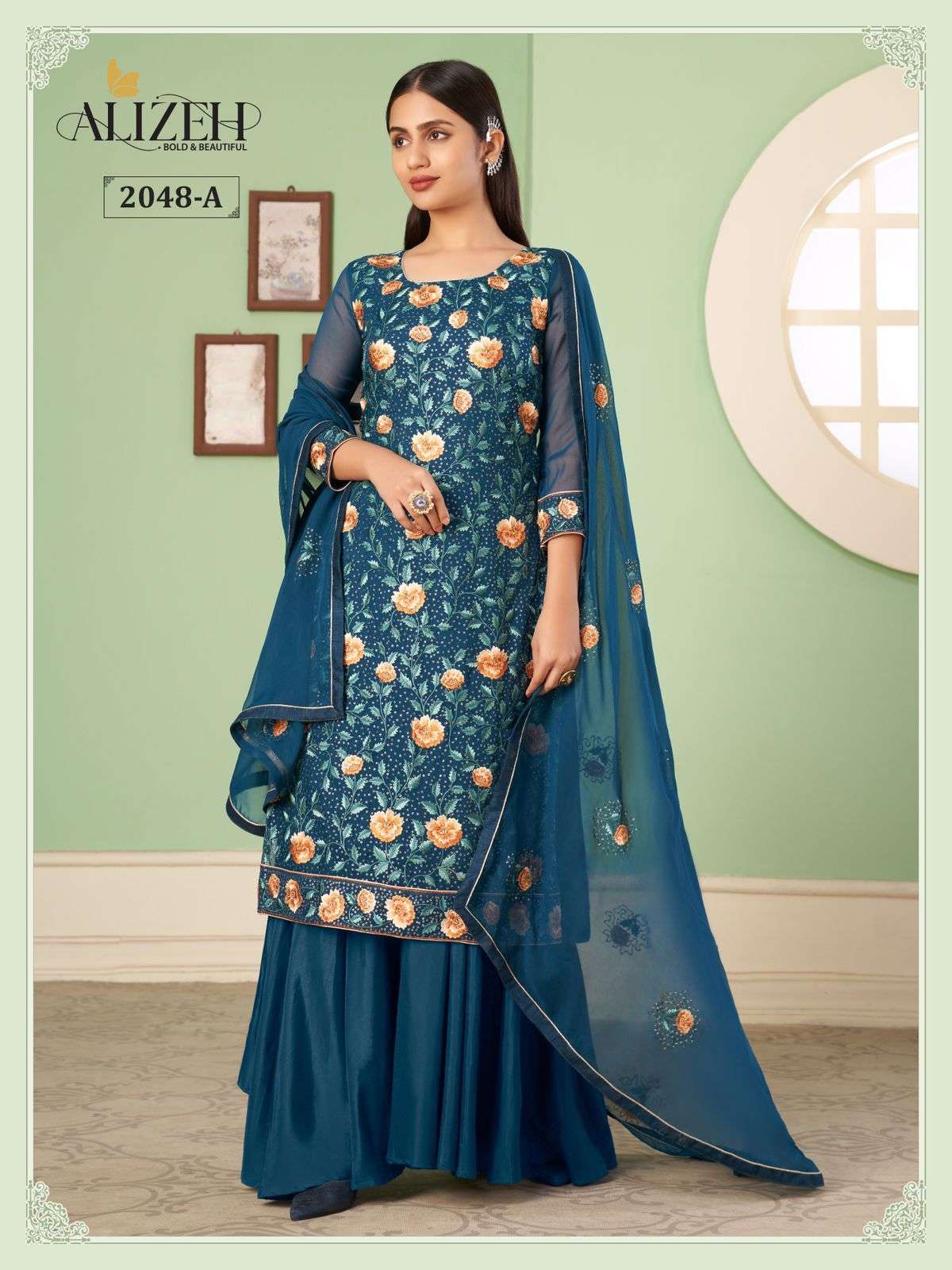 Alizeh Zaida Vol 10 Party Wear Sharara Salwar Kameez New Collection view 2