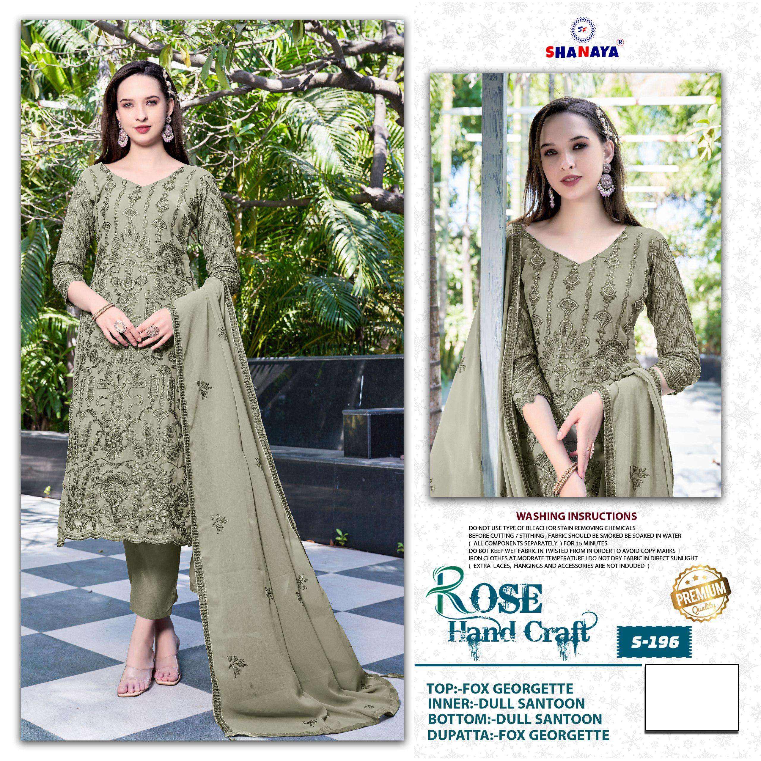 Shanaya S 196 Pakistani Style Designer Georgette Embroidered Suit Exporter view 3
