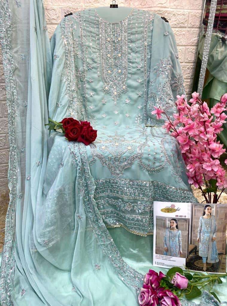 Ramsha R 601 NX Party Wear Style Heavy Designer Pakistani Salwar Suit Wholesalers view 7