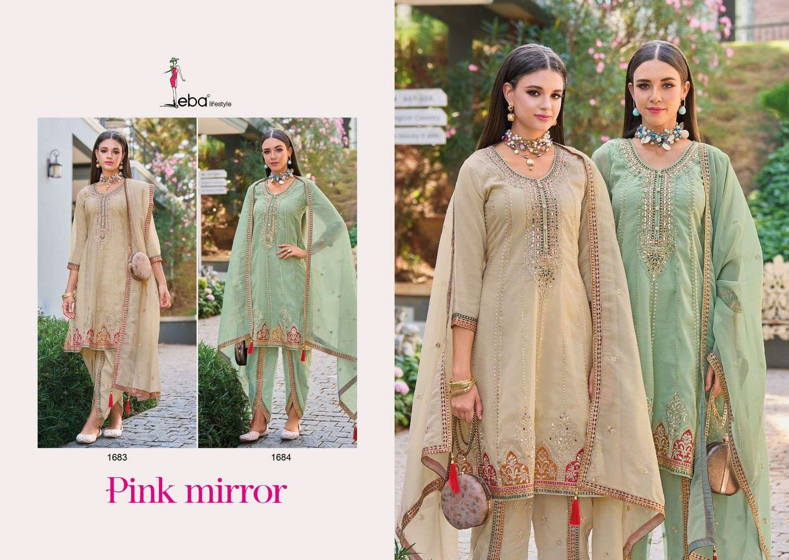 Eba Lifestyle Pink Mirror 1683 And 1684 Latest Designs Partywear Dress Exporters view 6