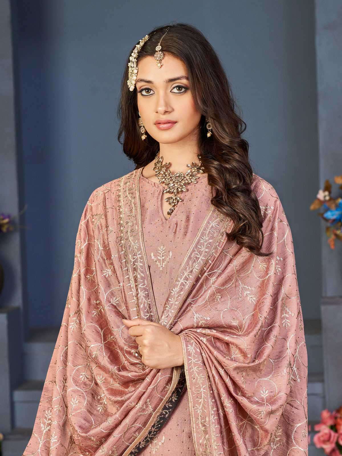 Alfaaz Riona Festive Wear Dola Jacquard Semi Stitched Dress New Collection view 6