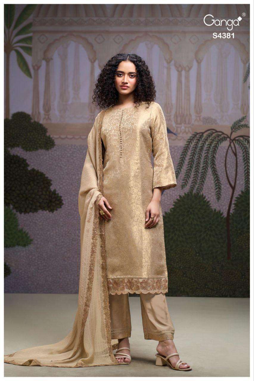 Ganga Fashion Ivra 4381 Pure Bemberg Silk Latest Suit Collection view 2