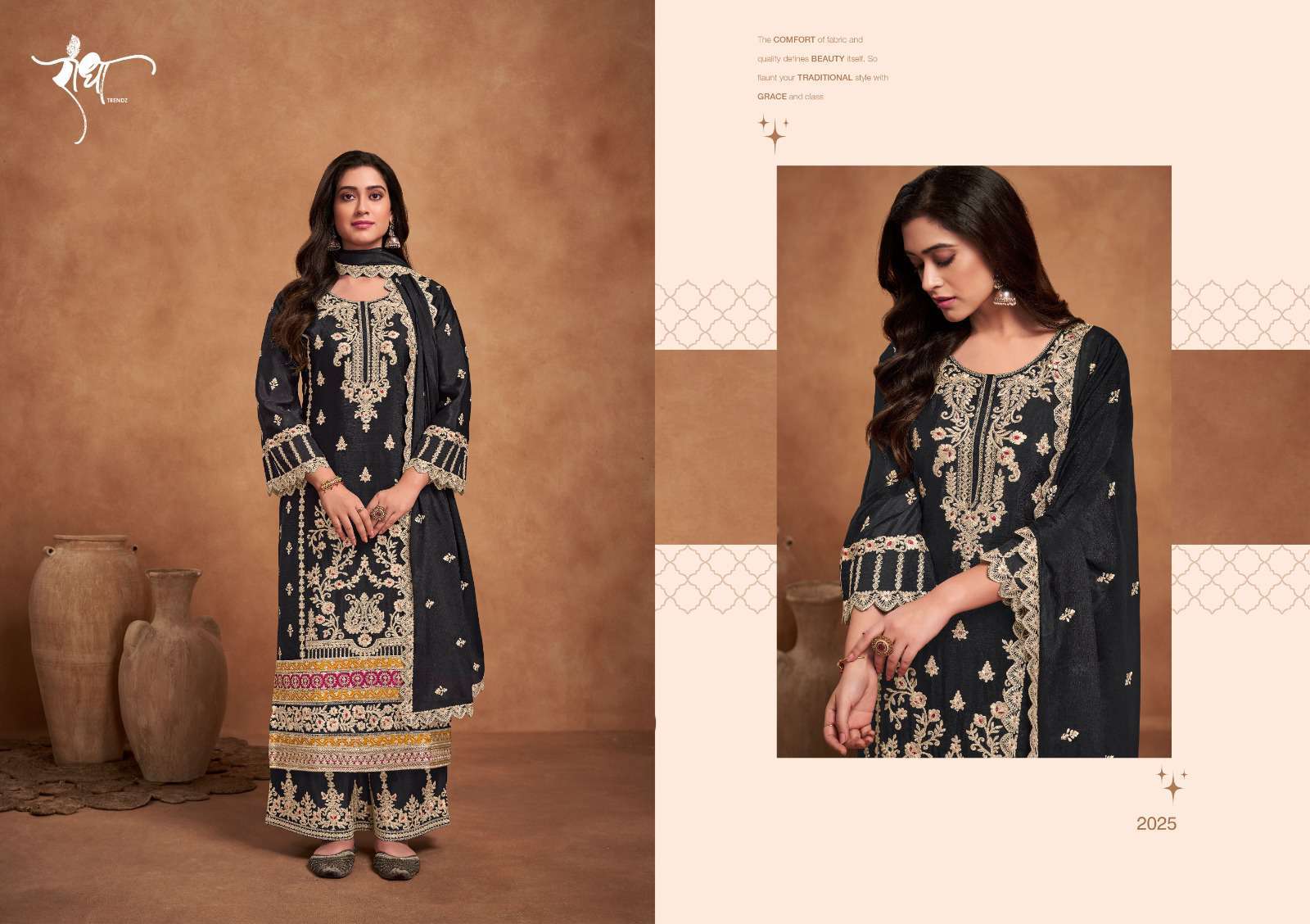 Radha Trendz Rashmi Designer Straight Palazzo Dress Readymade Collection view 6