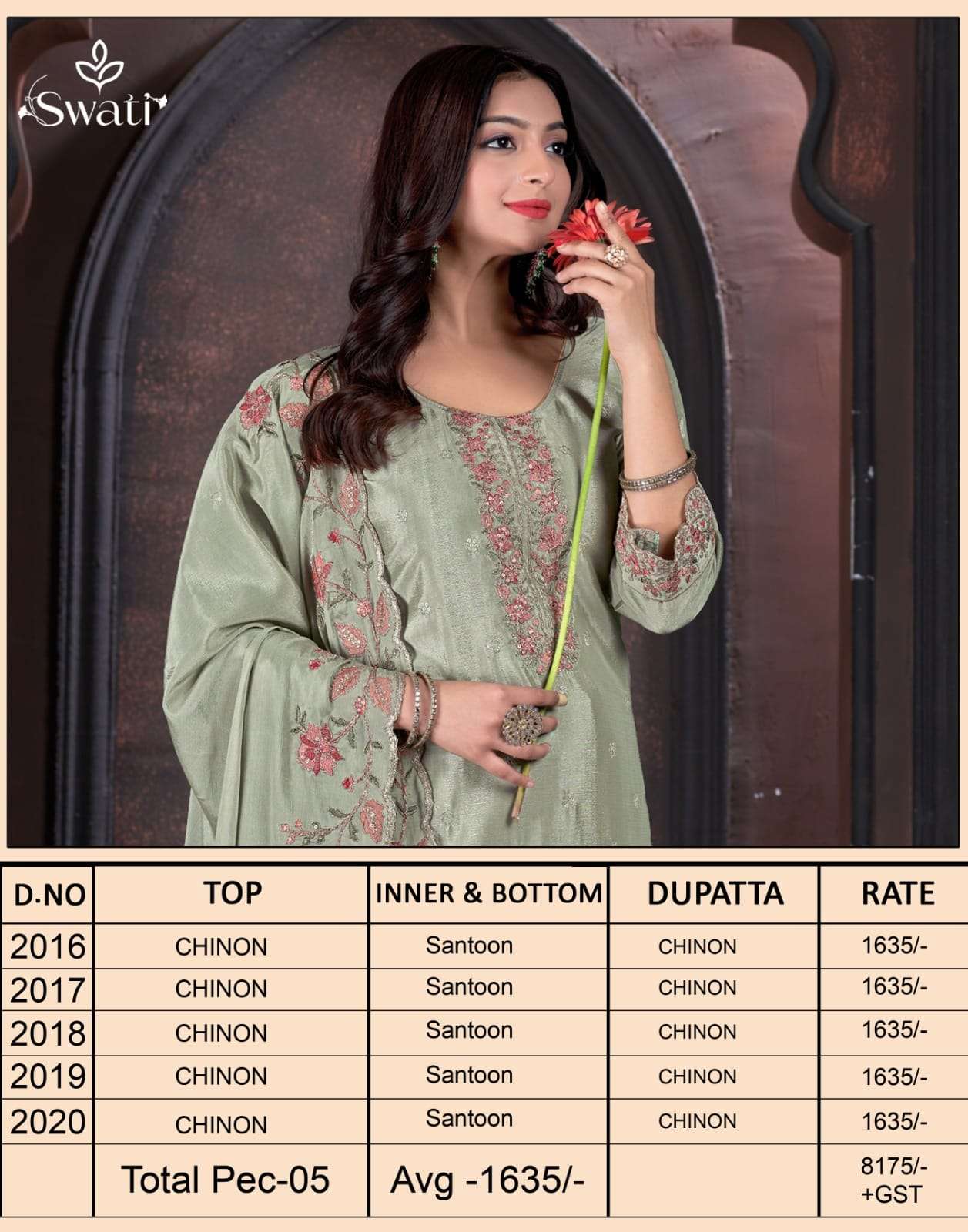 Swagat Swati 2016 To 2020 Festive Wear Chinon Suit New Collection view 7
