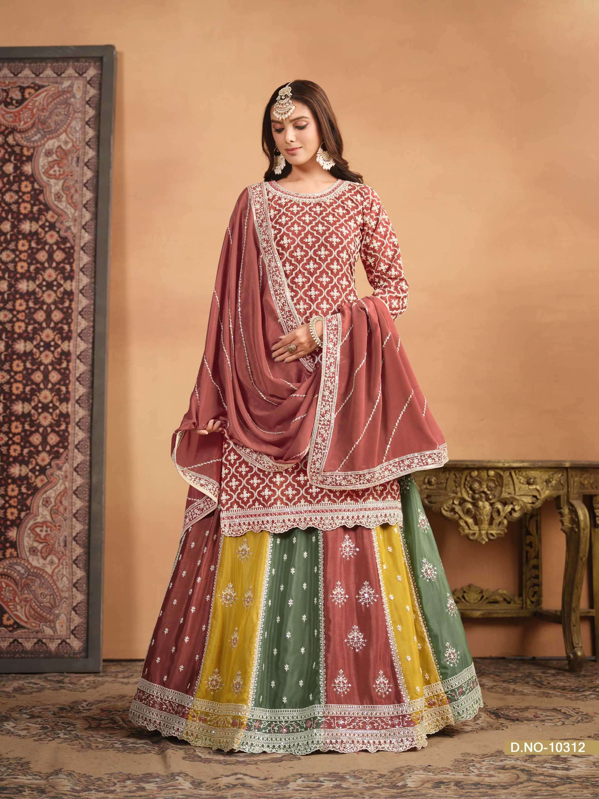 Anjubaa Vol 31 10311 To 10313 Designer Lehenga Style Dress Wedding Collection view 3