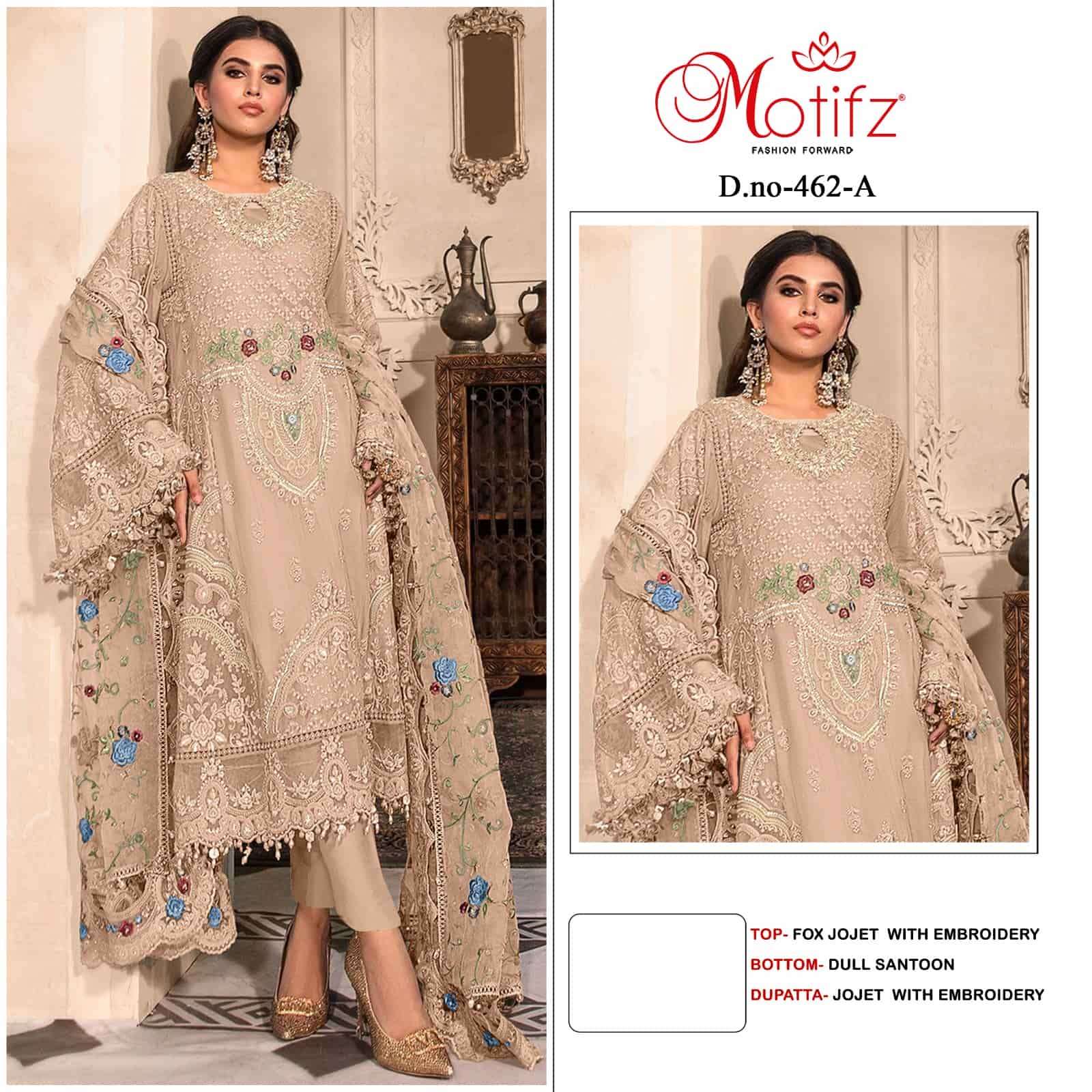 Motifz 462 Colors Pakistani Heavy Designer Style Festive Wear Salwar Suit Wholesalers view 2