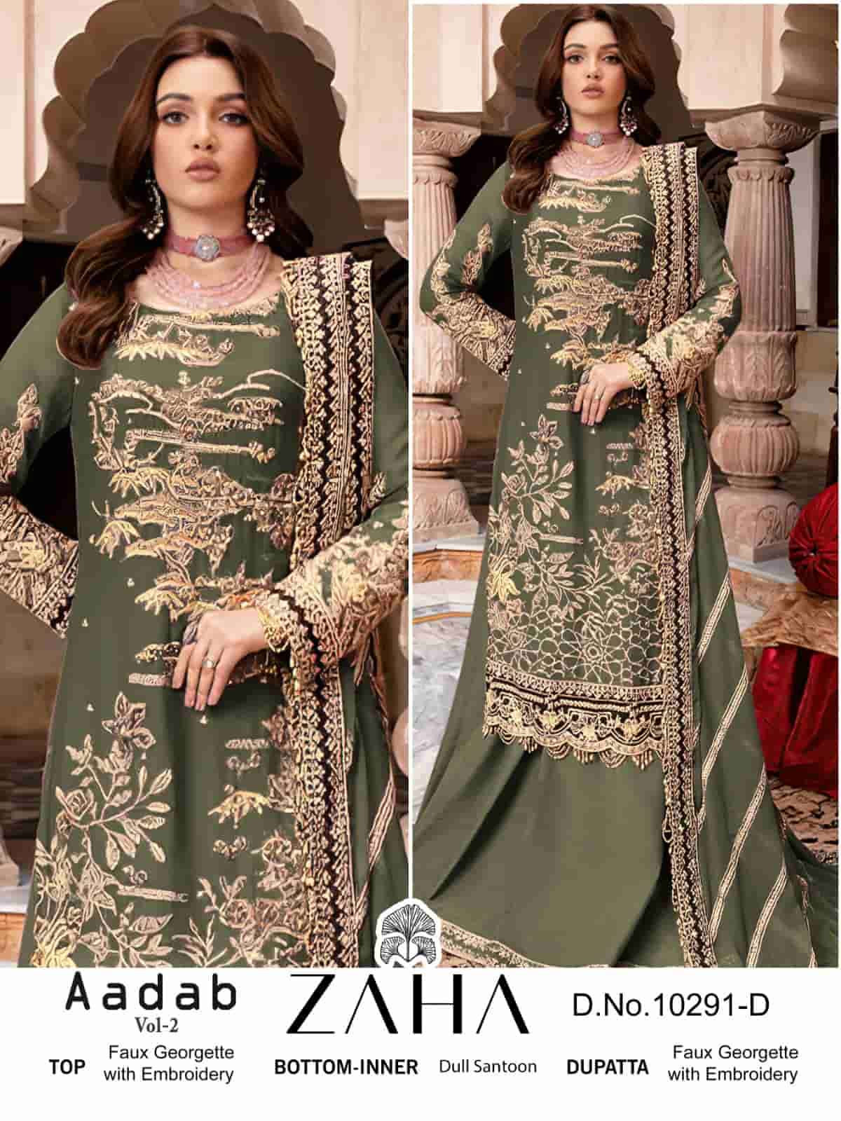 Zaha Aadab Vol 2 10291 Colors Pakistani Festive Wear Style Designer Suit Wholesalers view 4