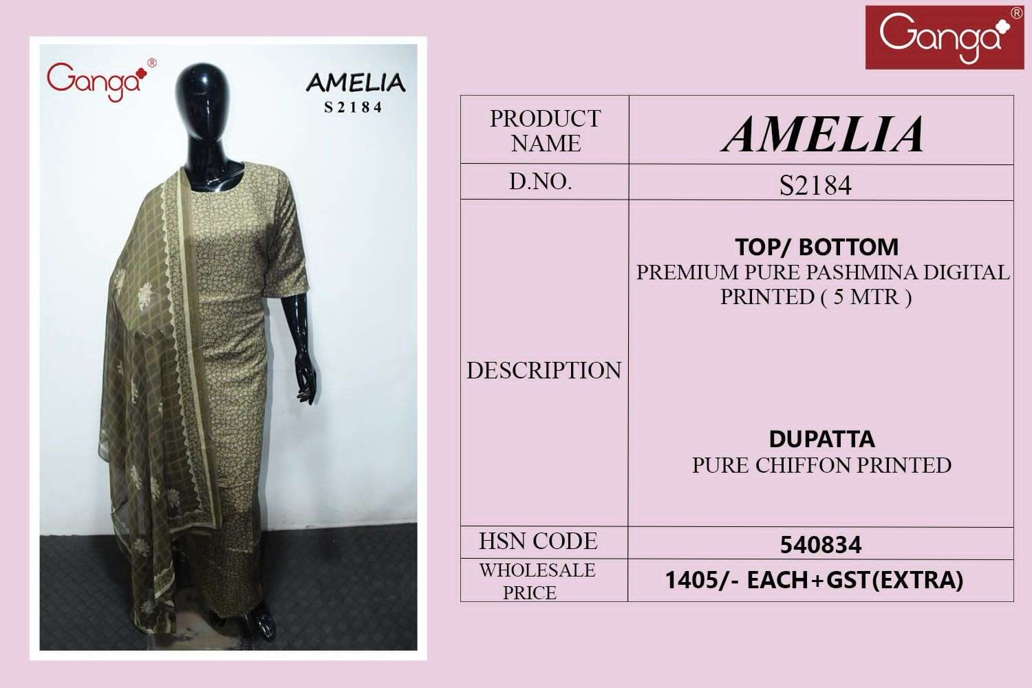 Ganga Amelia 2184 Winter Collection Branded Printed Suit view 2